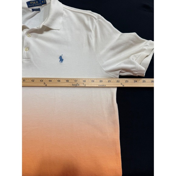 Polo Ralph Lauren Men's Classic Fit Ombre Polo Shirt Size M White Orange - Picture 7 of 9